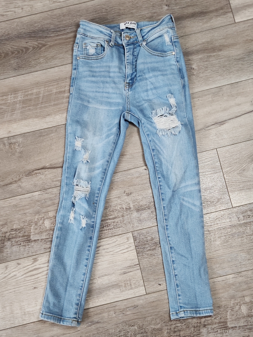 Wax Jean Light Blue Ripped High-Rise Skinny Jeans - Women's